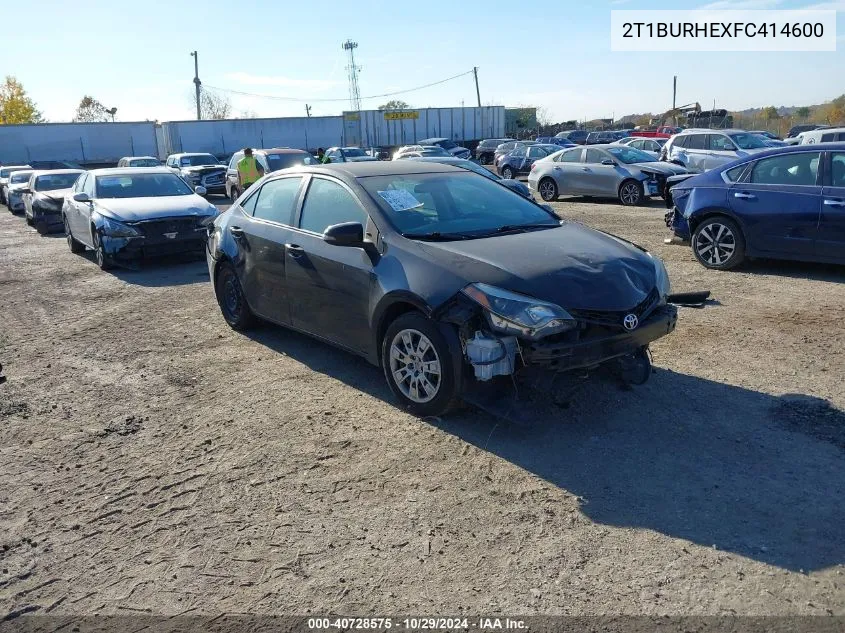 2015 Toyota Corolla S VIN: 2T1BURHEXFC414600 Lot: 40728575