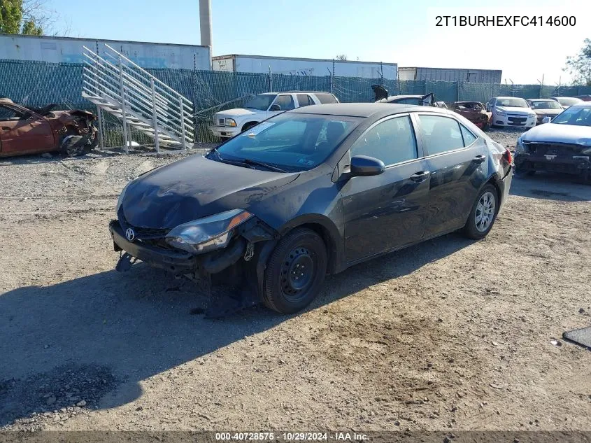 2015 Toyota Corolla S VIN: 2T1BURHEXFC414600 Lot: 40728575