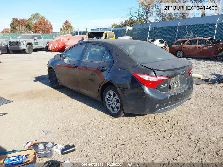 2015 Toyota Corolla S VIN: 2T1BURHEXFC414600 Lot: 40728575