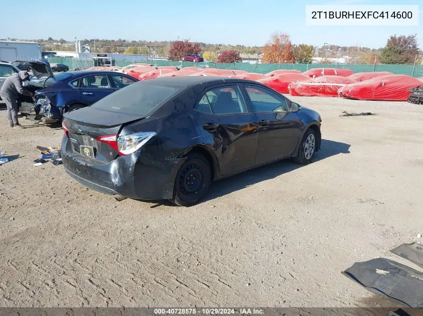 2015 Toyota Corolla S VIN: 2T1BURHEXFC414600 Lot: 40728575