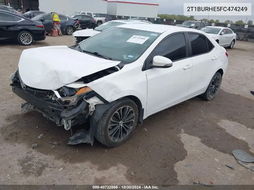 2015 Toyota Corolla S Plus VIN: 2T1BURHE5FC474249 Lot: 40732866