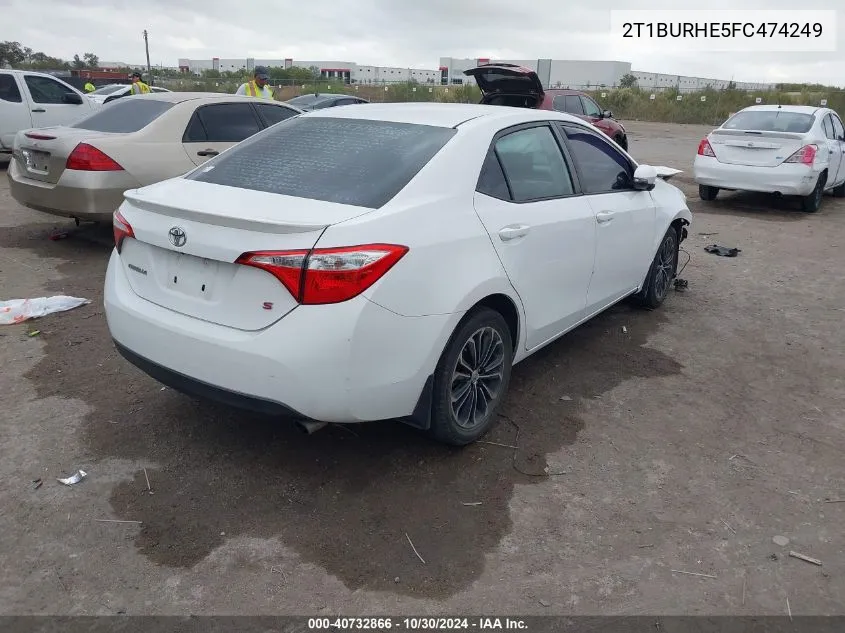 2015 Toyota Corolla S Plus VIN: 2T1BURHE5FC474249 Lot: 40732866