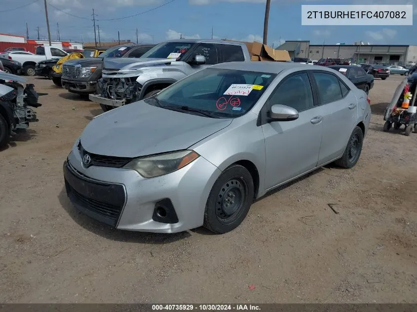 2015 Toyota Corolla S VIN: 2T1BURHE1FC407082 Lot: 40735929