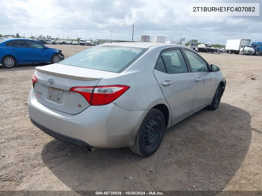 2015 Toyota Corolla S VIN: 2T1BURHE1FC407082 Lot: 40735929