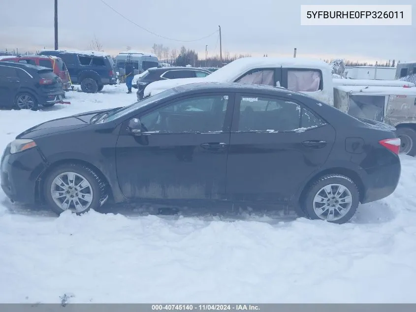 5YFBURHE0FP326011 2015 Toyota Corolla S