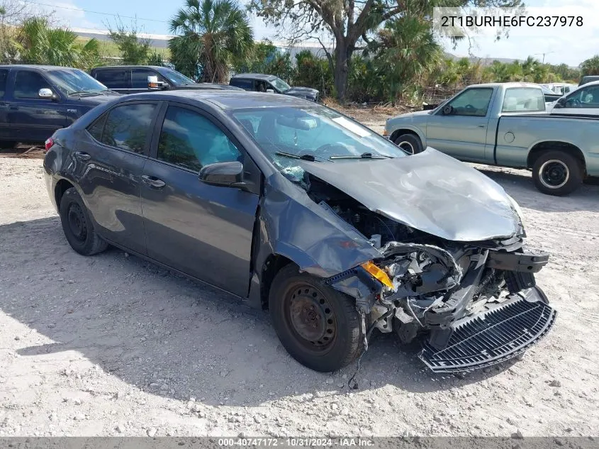 2015 Toyota Corolla L VIN: 2T1BURHE6FC237978 Lot: 40747172