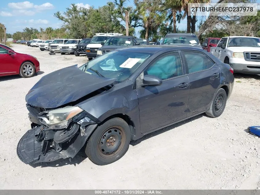 2015 Toyota Corolla L VIN: 2T1BURHE6FC237978 Lot: 40747172