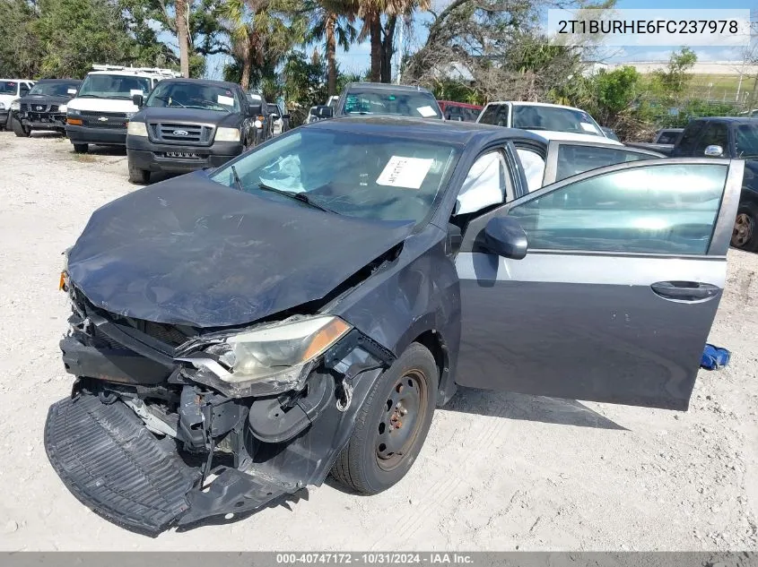 2015 Toyota Corolla L VIN: 2T1BURHE6FC237978 Lot: 40747172