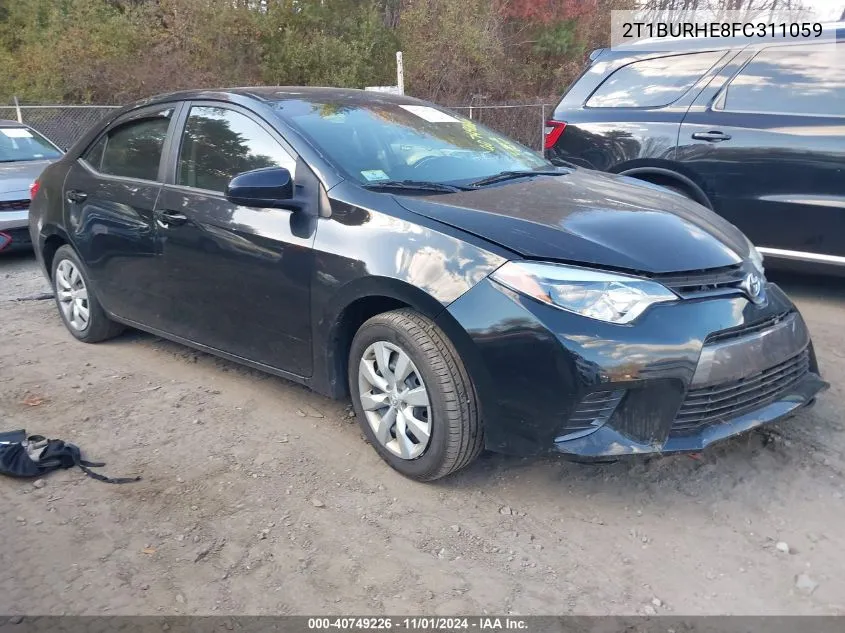 2015 Toyota Corolla Le VIN: 2T1BURHE8FC311059 Lot: 40749226