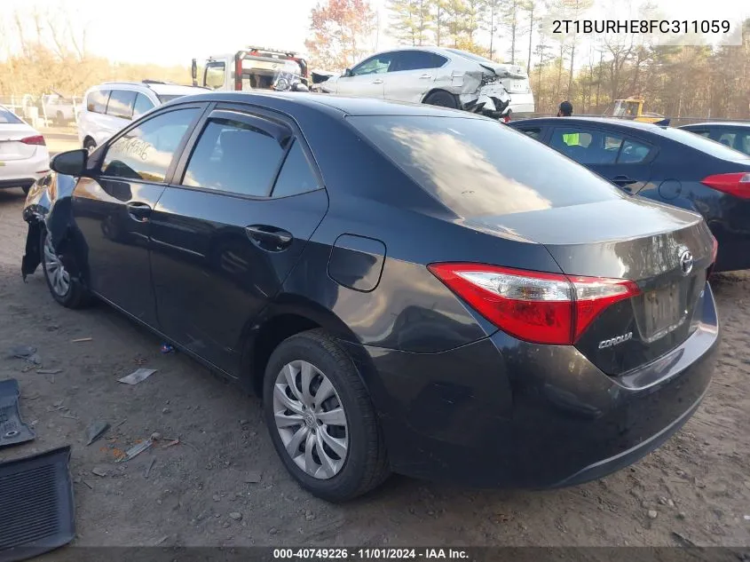 2015 Toyota Corolla Le VIN: 2T1BURHE8FC311059 Lot: 40749226