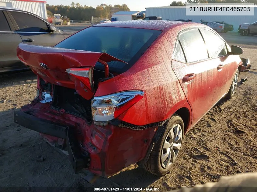 2015 Toyota Corolla Le VIN: 2T1BURHE4FC465705 Lot: 40751429