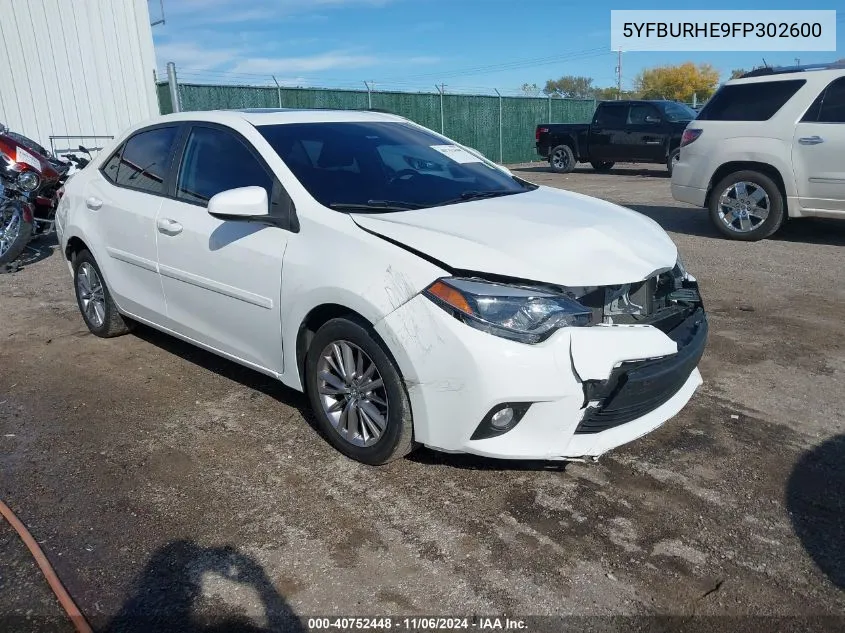 2015 Toyota Corolla Le Premium VIN: 5YFBURHE9FP302600 Lot: 40752448