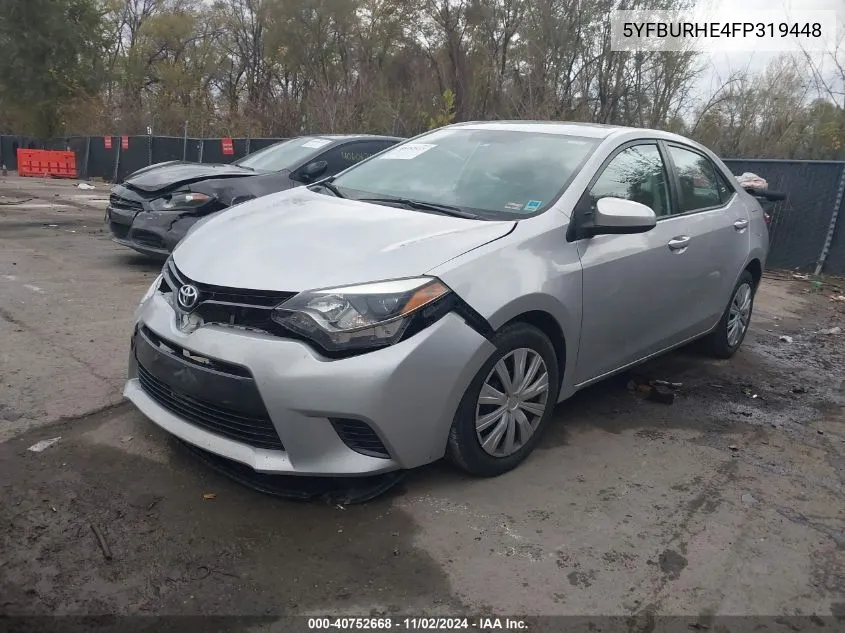 2015 Toyota Corolla Le VIN: 5YFBURHE4FP319448 Lot: 40752668