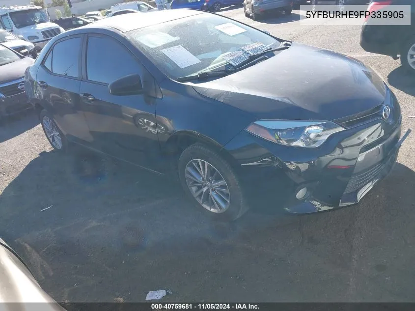 2015 Toyota Corolla Le Plus VIN: 5YFBURHE9FP335905 Lot: 40759681