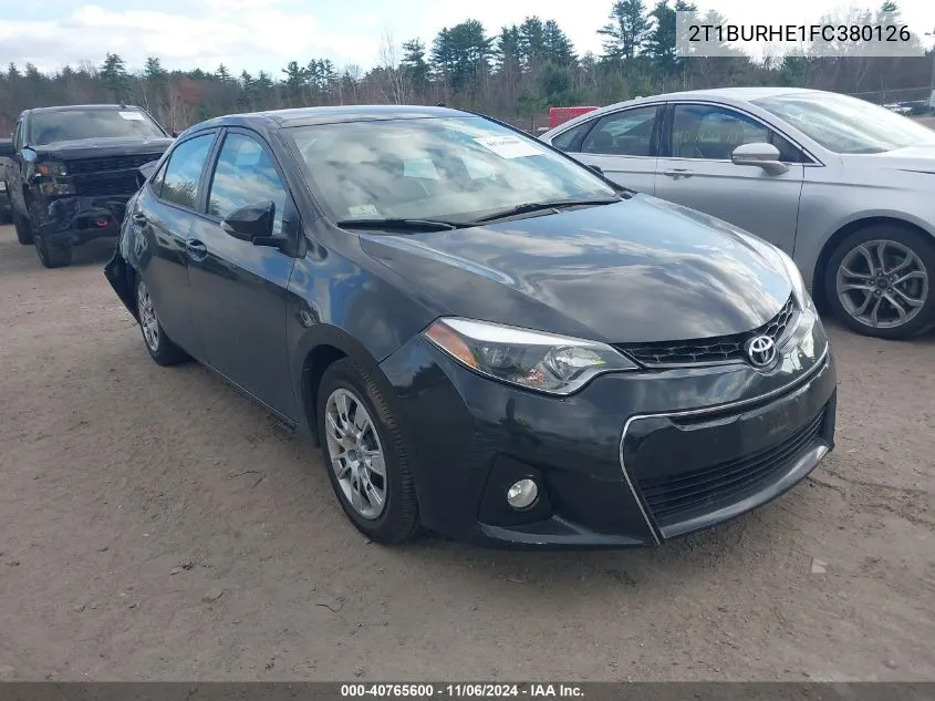 2015 Toyota Corolla S VIN: 2T1BURHE1FC380126 Lot: 40765600