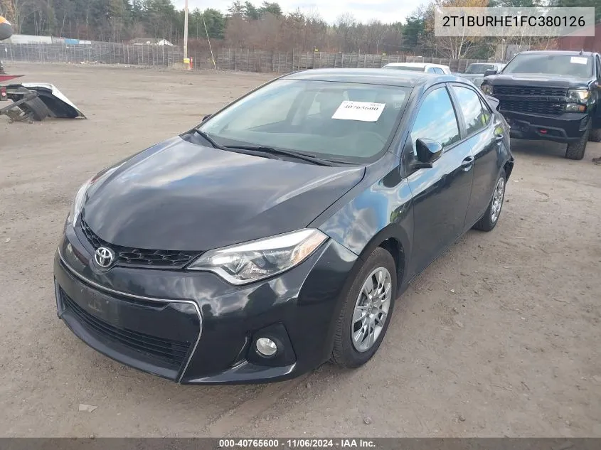 2015 Toyota Corolla S VIN: 2T1BURHE1FC380126 Lot: 40765600