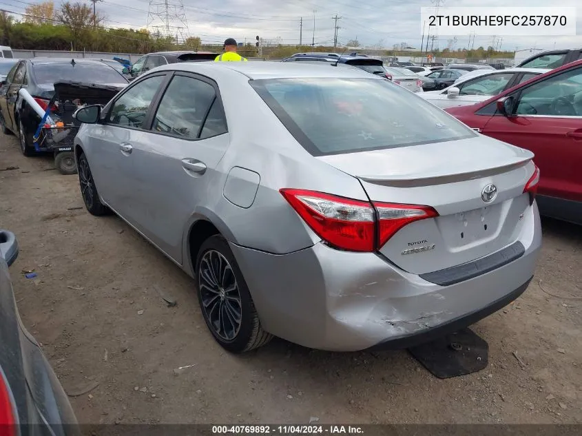 2015 Toyota Corolla S Plus VIN: 2T1BURHE9FC257870 Lot: 40769892