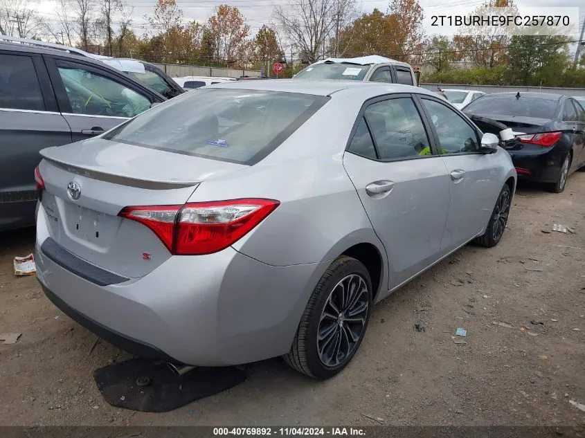 2015 Toyota Corolla S Plus VIN: 2T1BURHE9FC257870 Lot: 40769892