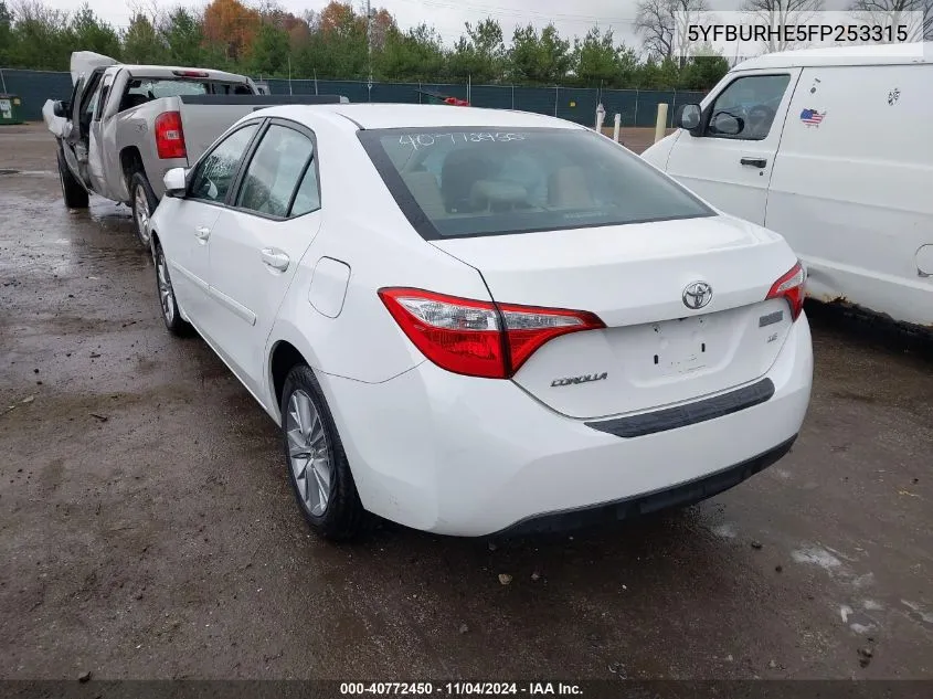 2015 Toyota Corolla Le Plus VIN: 5YFBURHE5FP253315 Lot: 40772450