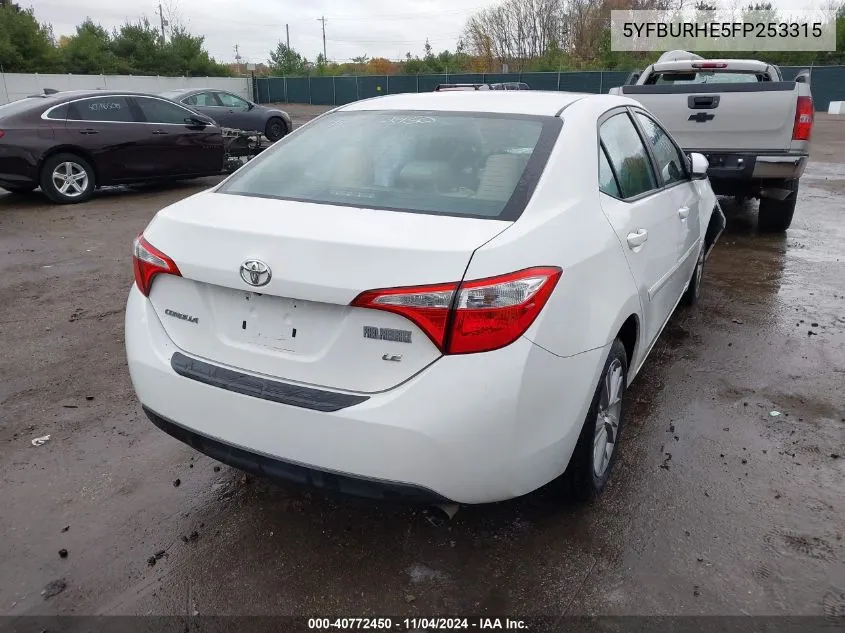 5YFBURHE5FP253315 2015 Toyota Corolla Le Plus