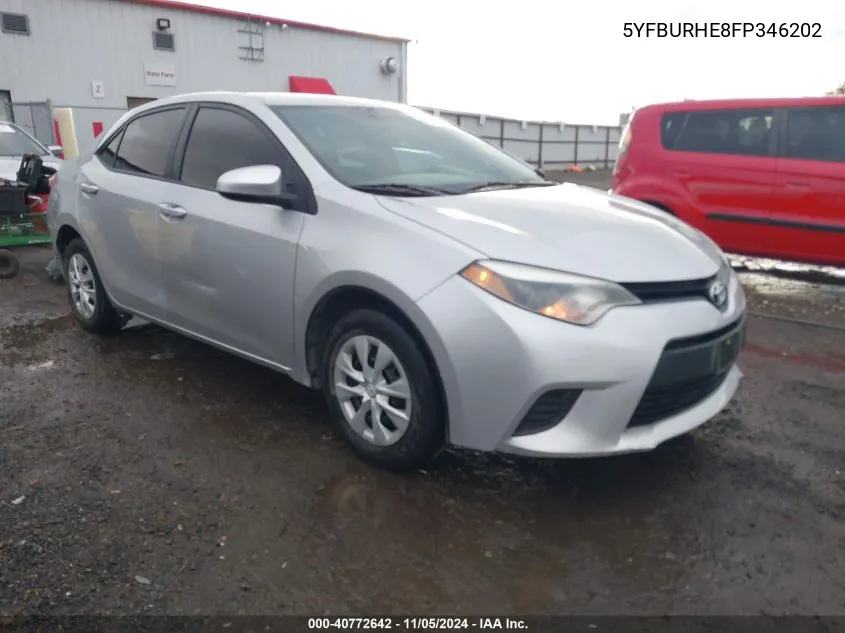 2015 Toyota Corolla L/Le/Le Plus/Le Premium/S/S Plus/S Premium VIN: 5YFBURHE8FP346202 Lot: 40772642