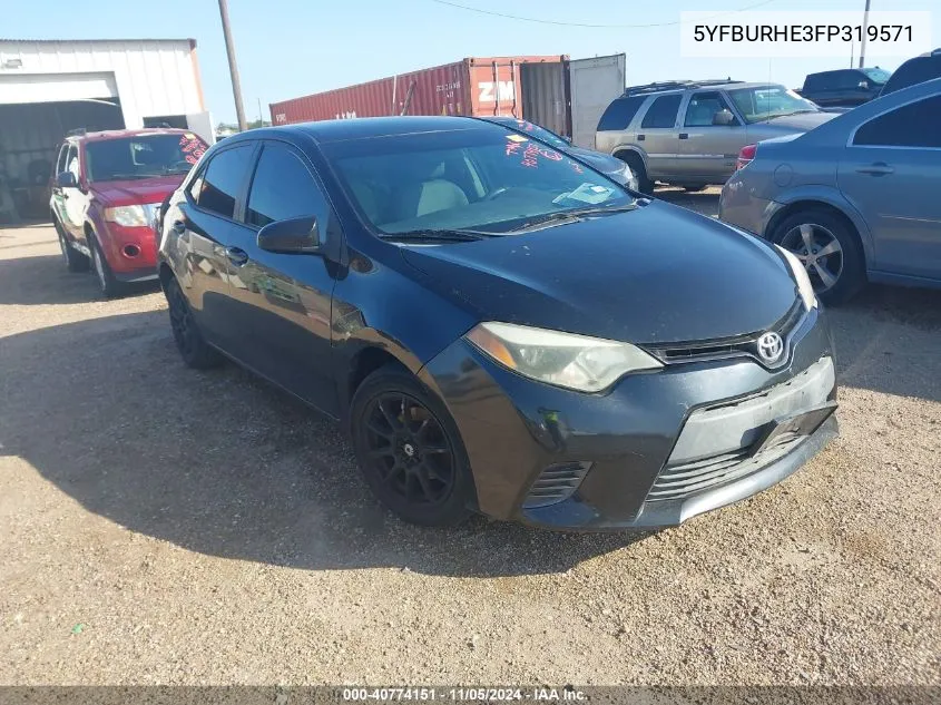 2015 Toyota Corolla Le VIN: 5YFBURHE3FP319571 Lot: 40774151