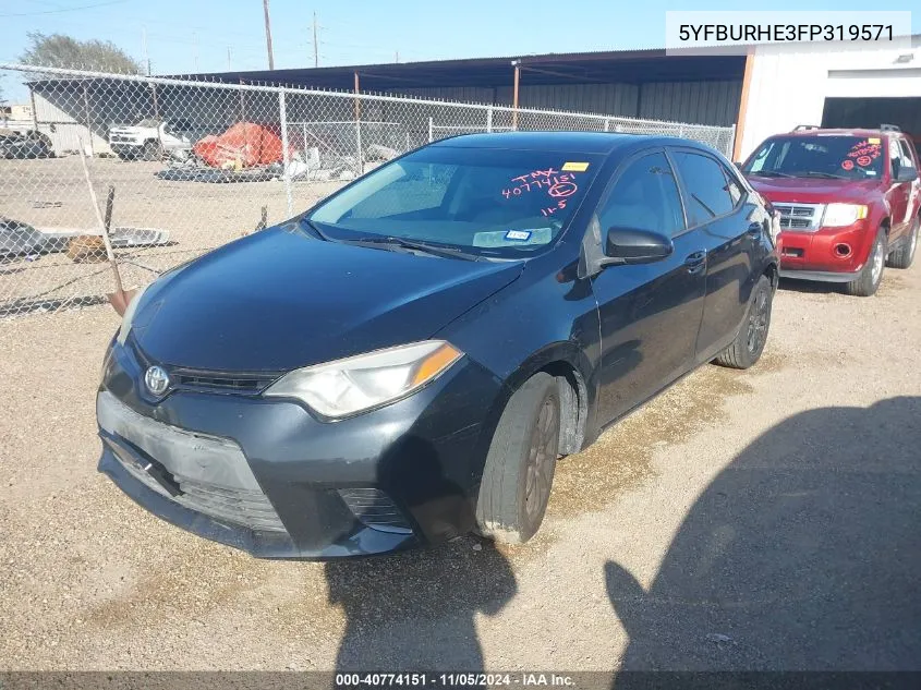 2015 Toyota Corolla Le VIN: 5YFBURHE3FP319571 Lot: 40774151