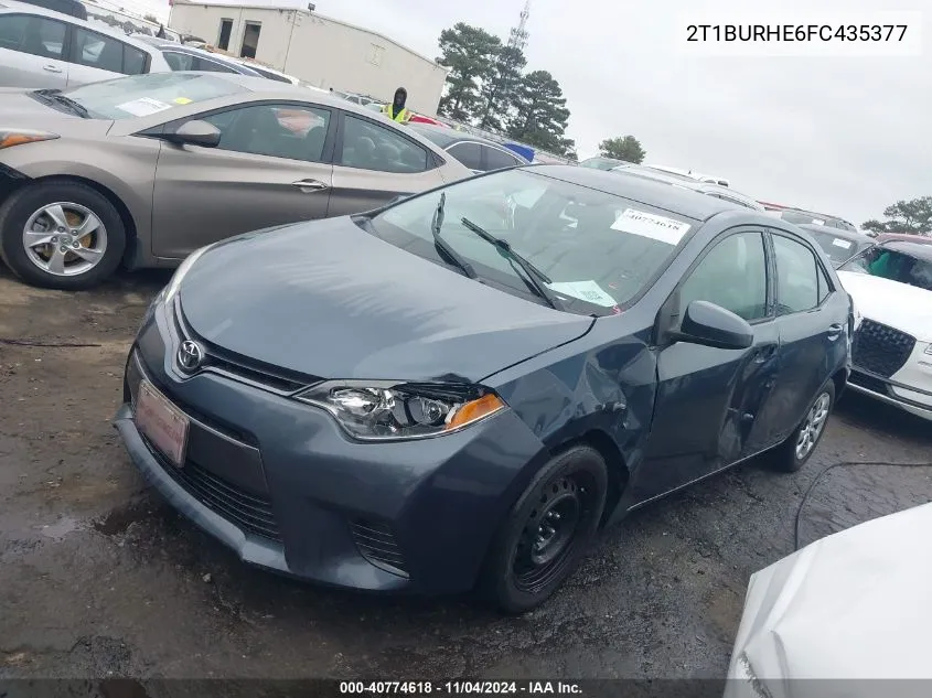 2015 Toyota Corolla Le VIN: 2T1BURHE6FC435377 Lot: 40774618