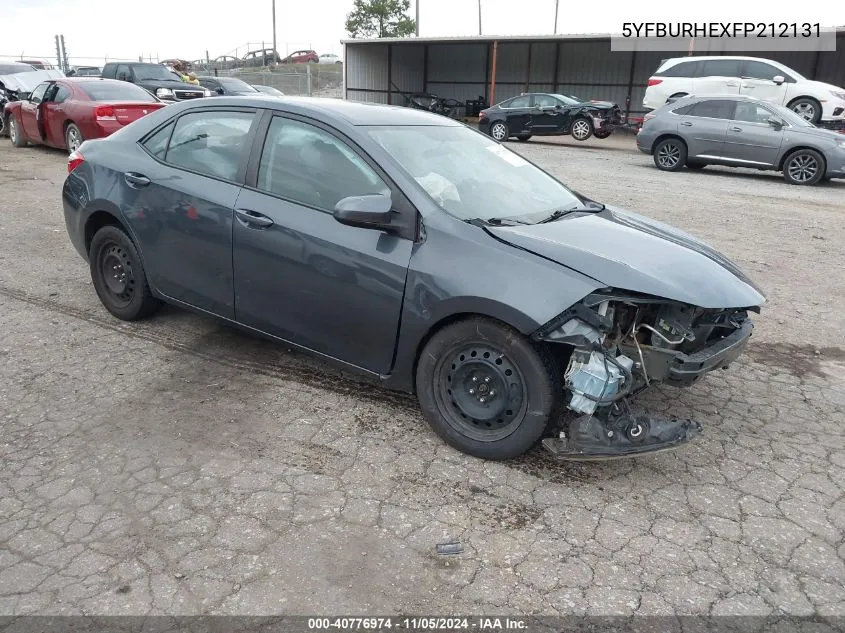 2015 Toyota Corolla Le VIN: 5YFBURHEXFP212131 Lot: 40776974