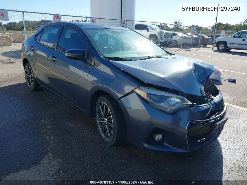 2015 Toyota Corolla S Plus VIN: 5YFBURHE0FP297240 Lot: 40783187