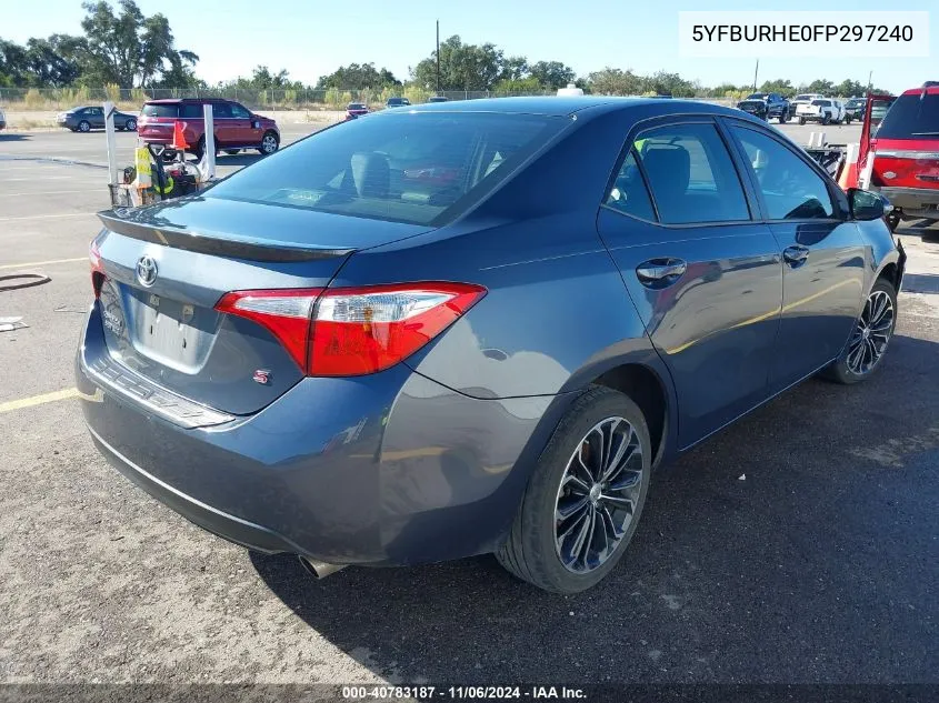 2015 Toyota Corolla S Plus VIN: 5YFBURHE0FP297240 Lot: 40783187