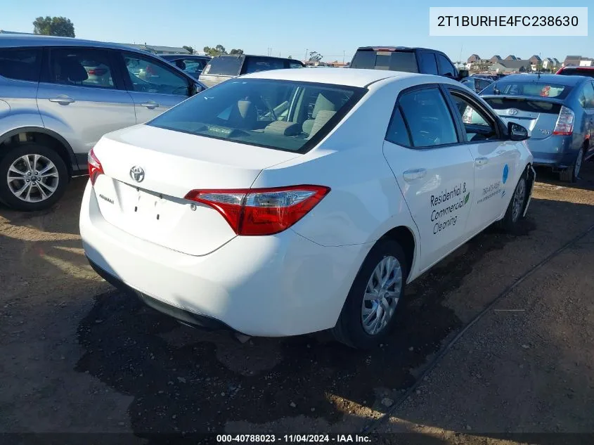 2015 Toyota Corolla L VIN: 2T1BURHE4FC238630 Lot: 40788023