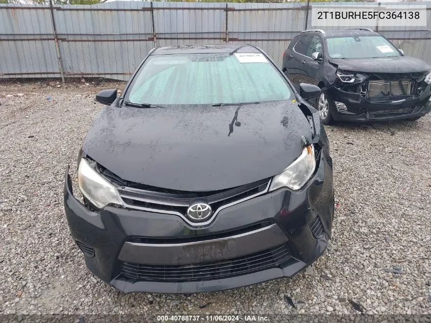 2015 Toyota Corolla Le VIN: 2T1BURHE5FC364138 Lot: 40788737