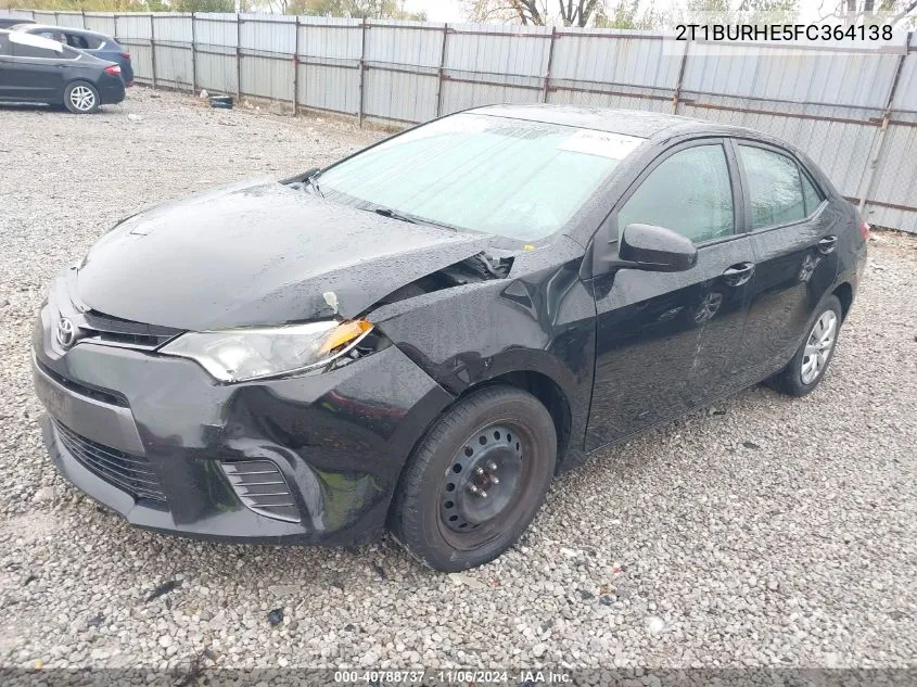 2015 Toyota Corolla Le VIN: 2T1BURHE5FC364138 Lot: 40788737