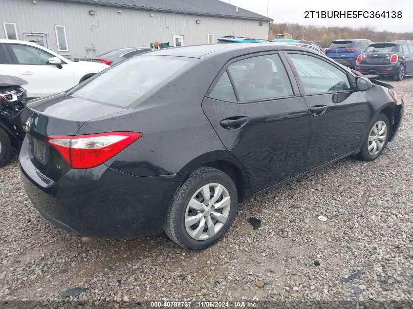 2015 Toyota Corolla Le VIN: 2T1BURHE5FC364138 Lot: 40788737