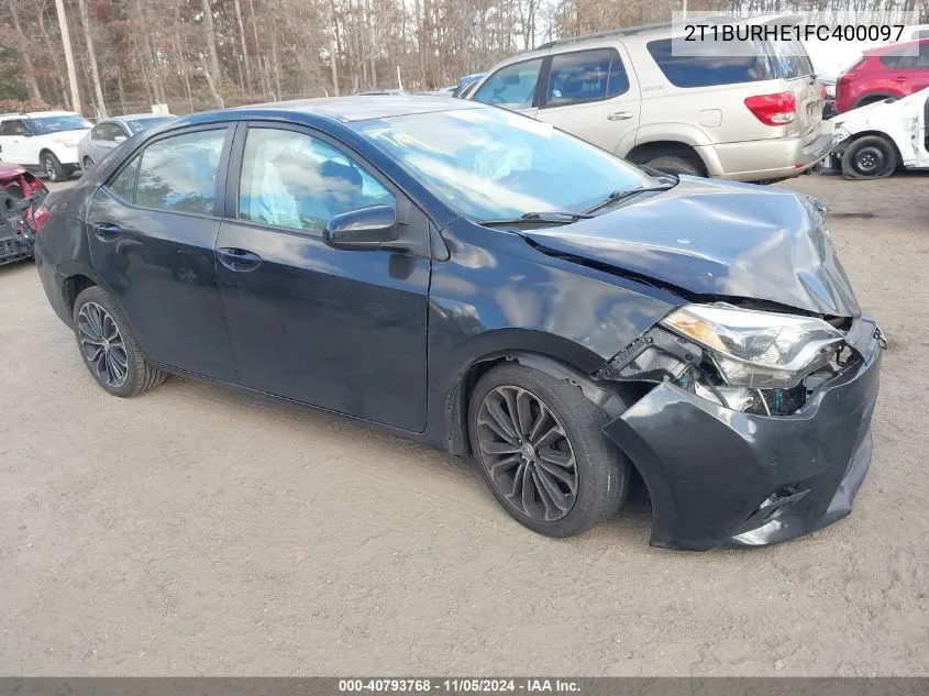 2015 Toyota Corolla Le VIN: 2T1BURHE1FC400097 Lot: 40793768