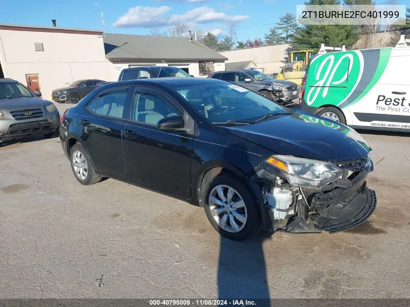 2015 Toyota Corolla Le VIN: 2T1BURHE2FC401999 Lot: 40795009