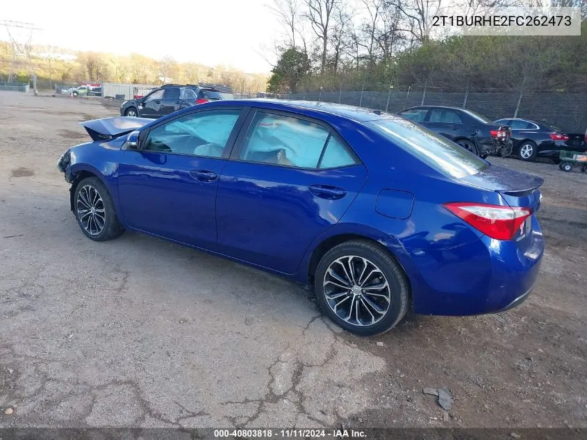 2015 Toyota Corolla S Premium VIN: 2T1BURHE2FC262473 Lot: 40803818