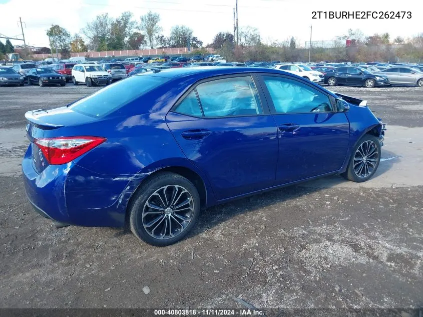 2015 Toyota Corolla S Premium VIN: 2T1BURHE2FC262473 Lot: 40803818