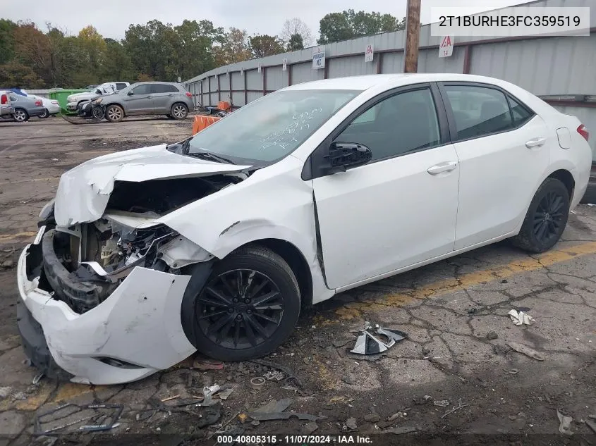 2015 Toyota Corolla Le Plus VIN: 2T1BURHE3FC359519 Lot: 40805315