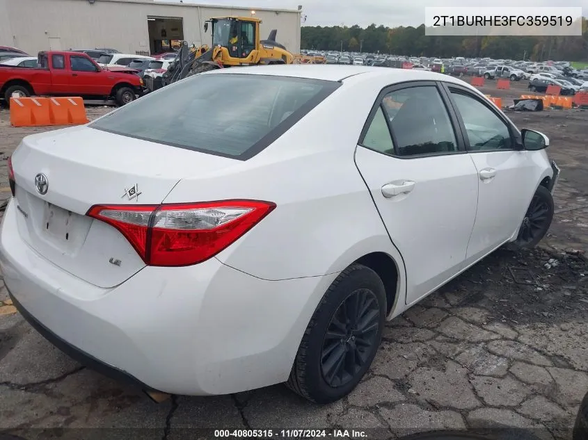 2015 Toyota Corolla Le Plus VIN: 2T1BURHE3FC359519 Lot: 40805315