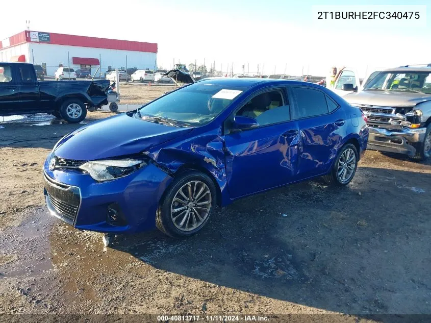 2015 Toyota Corolla S Plus VIN: 2T1BURHE2FC340475 Lot: 40813717