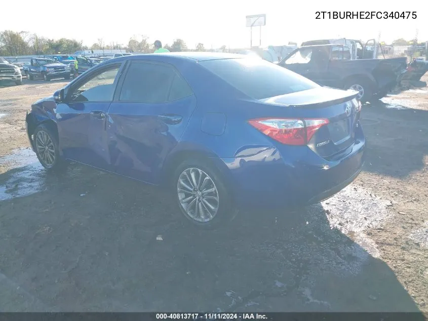 2015 Toyota Corolla S Plus VIN: 2T1BURHE2FC340475 Lot: 40813717