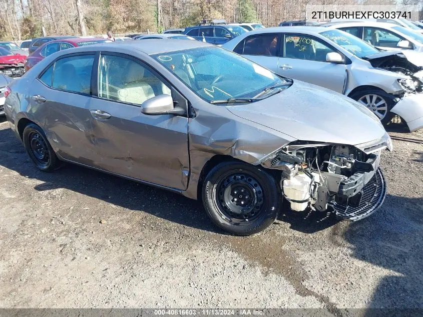 2015 Toyota Corolla Le VIN: 2T1BURHEXFC303741 Lot: 40816603