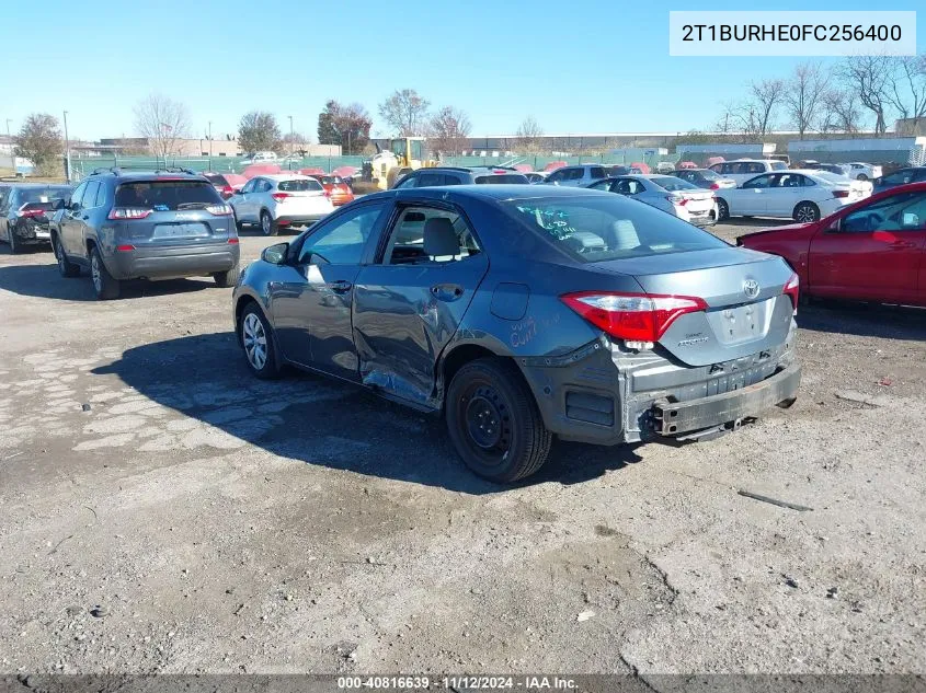 2015 Toyota Corolla Le VIN: 2T1BURHE0FC256400 Lot: 40816639