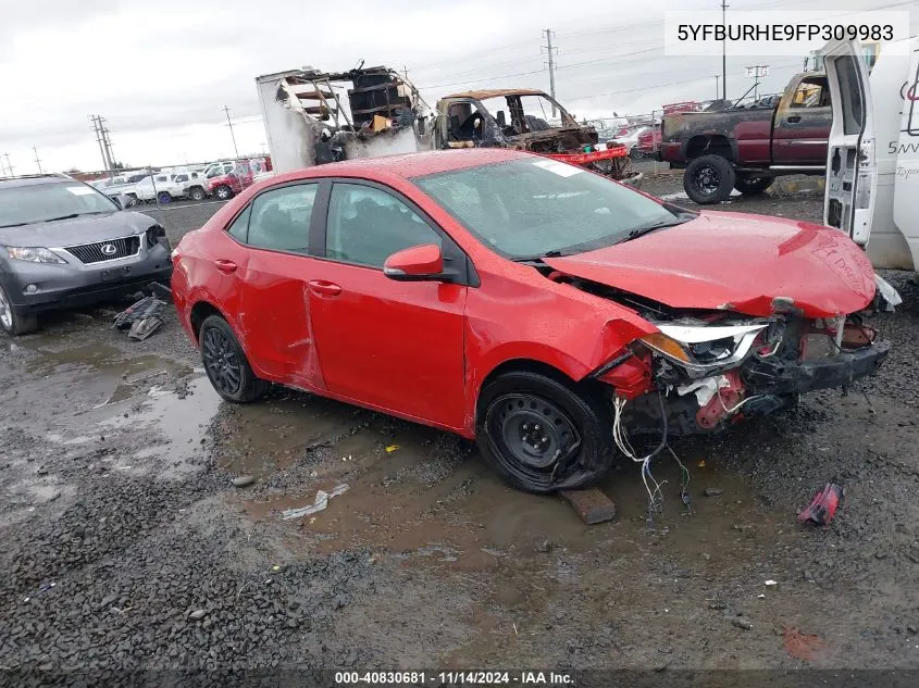 2015 Toyota Corolla S VIN: 5YFBURHE9FP309983 Lot: 40830681