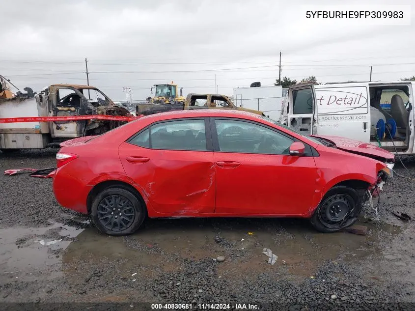 2015 Toyota Corolla S VIN: 5YFBURHE9FP309983 Lot: 40830681