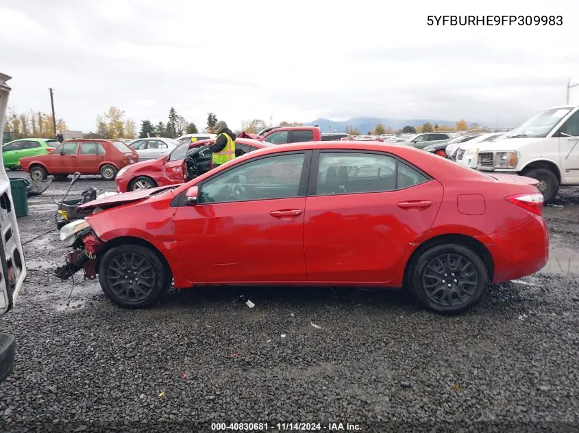 2015 Toyota Corolla S VIN: 5YFBURHE9FP309983 Lot: 40830681