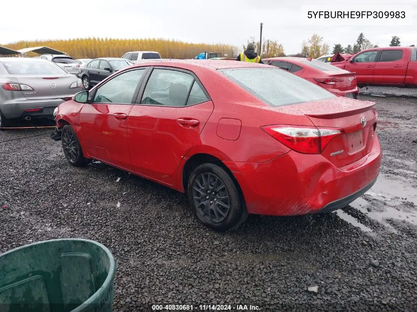 2015 Toyota Corolla S VIN: 5YFBURHE9FP309983 Lot: 40830681