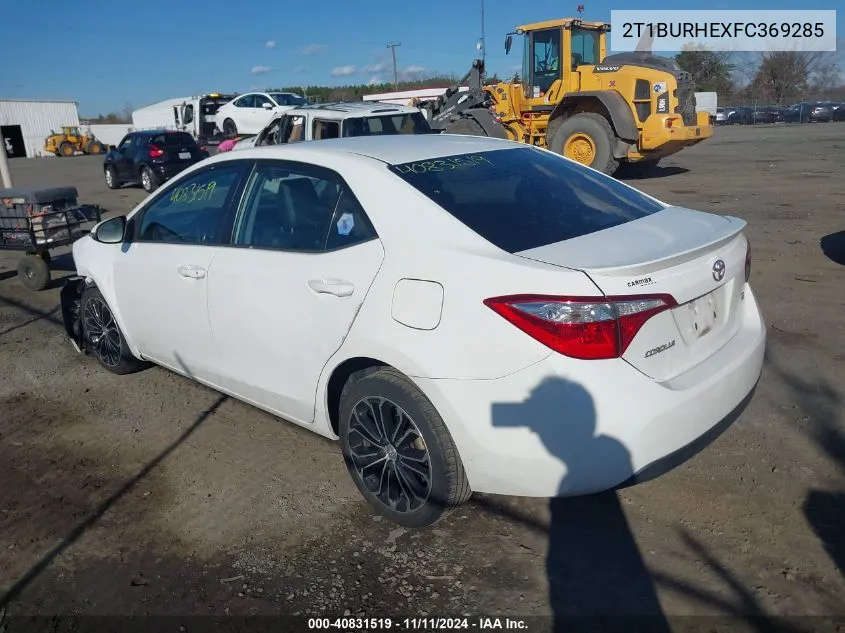 2015 Toyota Corolla S Plus VIN: 2T1BURHEXFC369285 Lot: 40831519